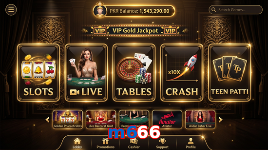 Main screen of M666 casino page for PK players